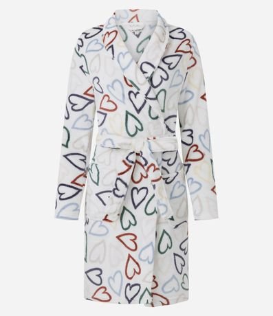 Bata de Baño en Fleece con Corazones Coloridos 3