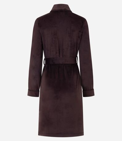 Bata de Baño en Plush con Manga Larga y Lazo en la Cintura 3