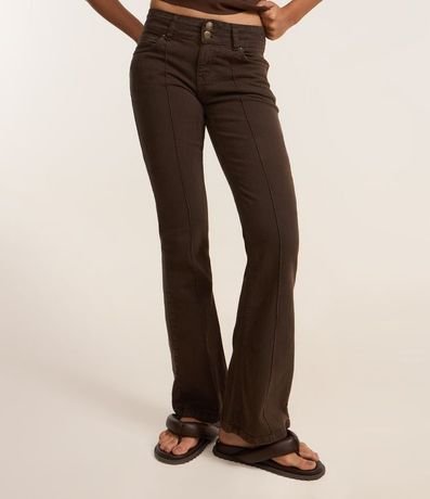 Pantalón Flare en Sarga con Cintura Doble y Frisos 3