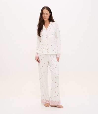 Pijama Americano Largo Peach Touch con Estampa Floral 2