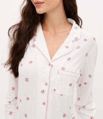Pijama Americano Largo Peach Touch con Estampa Floral 6