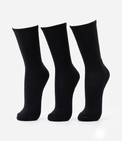 Kit 03 Medias Caña Larga en Algodón de Toalla 1