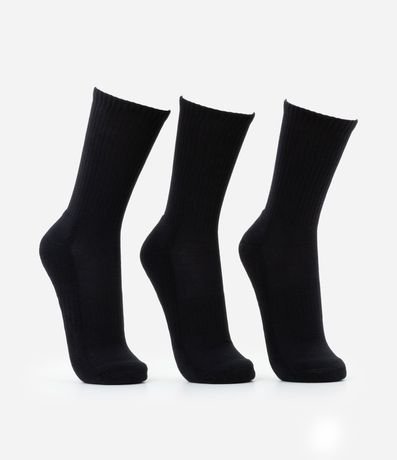 Kit 03 Medias Caña Larga en Algodón de Toalla 3