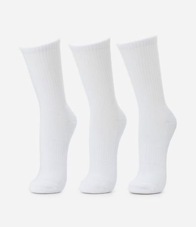 Kit 03 Medias Caña Larga en Algodón de Toalla