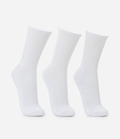 Kit 03 Medias Caña Larga en Algodón de Toalla 3