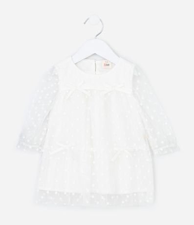 Vestido Infantil Tule Floral con Lazos y Bombacha – Talle RN a 18 Meses 3