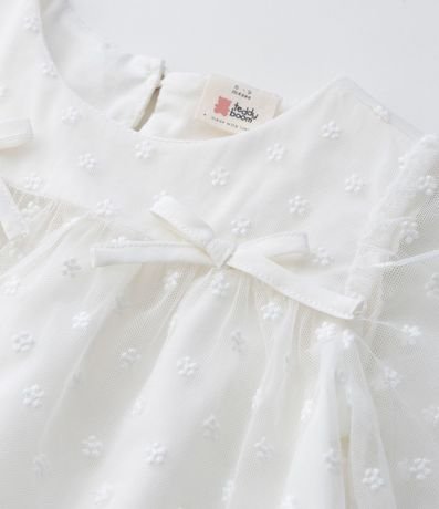 Vestido Infantil Tule Floral con Lazos y Bombacha – Talle RN a 18 Meses 7