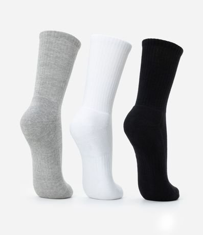 Kit 03 Medias Caña Larga en Algodón de Toalla 2