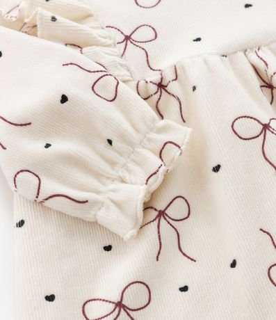 Vestido Infantil en Terciopelo Cotelê con Moñitas y Media-Pantalón – Talle 0 a 18 Meses 9