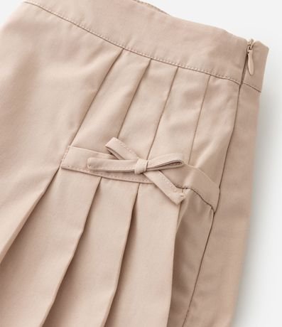 Short Pollera Infantil en Sarga con Pliegues y Moña - Talle 5 a 16 años 5