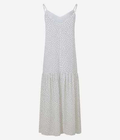 Vestido Evasê Largo en Crepé con Estampa de Lunares 8