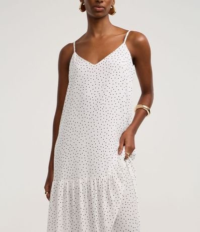 Vestido Evasê Largo en Crepé con Estampa de Lunares 4