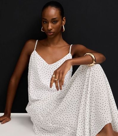 Vestido Evasê Largo en Crepé con Estampa de Lunares 5