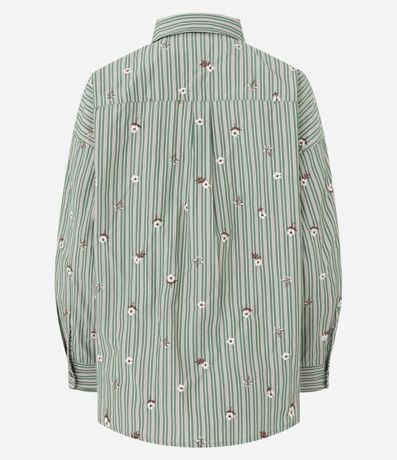 Camisa Alargada en Tricolina con Estampado Floral 3