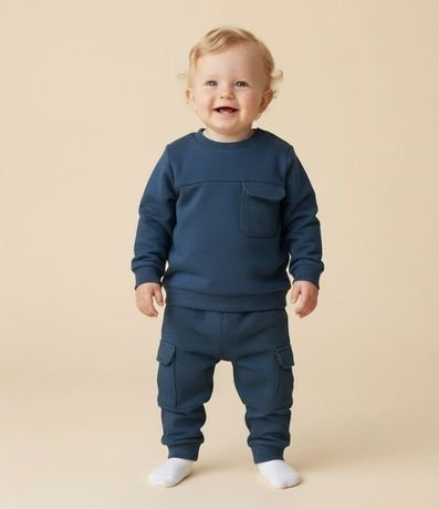 Conjunto Infantil Algodón Texturizado con Recortes – Talle 0 a 18 Meses