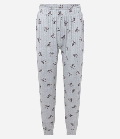 Pijama Largo en Punto con Estampa de Lacitos 6