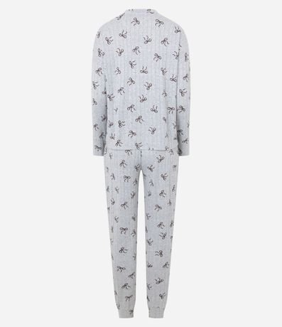 Pijama Largo en Punto con Estampa de Lacitos 7