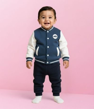 Campera Infantil Bomber con Patch de Carro – Talle 0 a 18 Meses 1