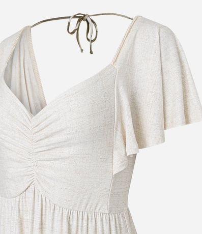 Vestido Largo con Manga Godê y Estampa Oro Negro 6