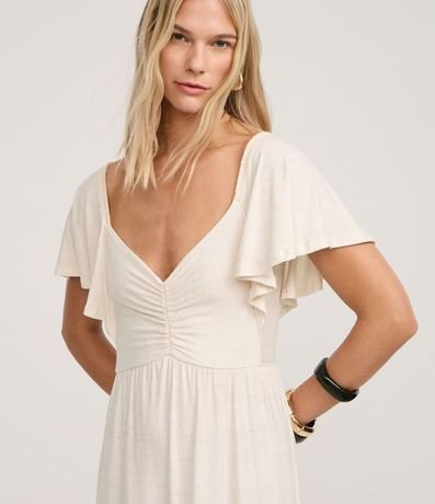 Vestido Largo con Manga Godê y Estampa Oro Negro 3