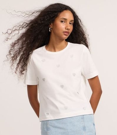 Remera New T-Shirt en Algodón con Corazones