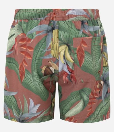 Bermuda de Baño en Microfibra con Estampado Follaje con Banana 6