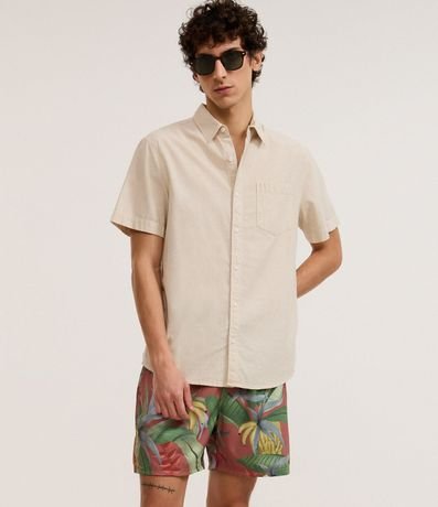 Bermuda de Baño en Microfibra con Estampado Follaje con Banana 4