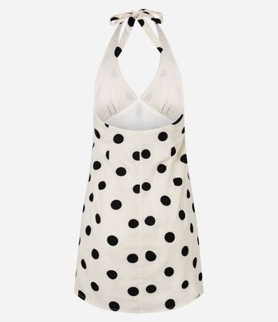 Vestido corto Frente única en Viscolino con Estampa de Lunares 6