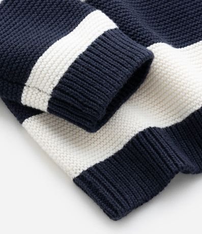 Saco Infantil en Punto con Cuello Polo y Rayas – Talle 0 a 18 Meses 5