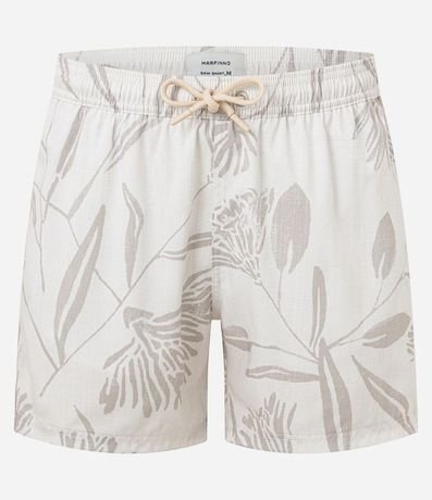 Bermuda de Banho en Microfibra con Estampado Floral Sobre Tom 5