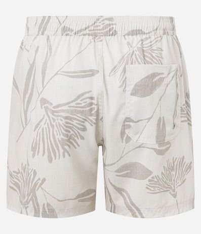 Bermuda de Banho en Microfibra con Estampado Floral Sobre Tom 6