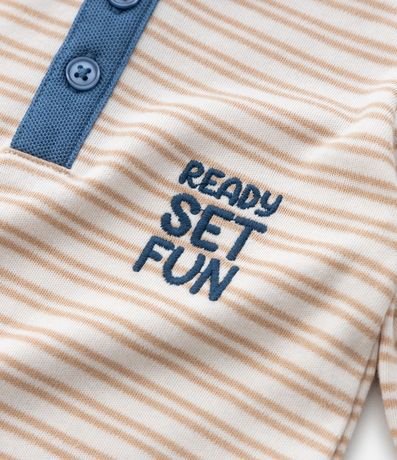 Mono Infantil Listrado en Suedine con Cuello Polo – Talle 0 a 18 Meses 8