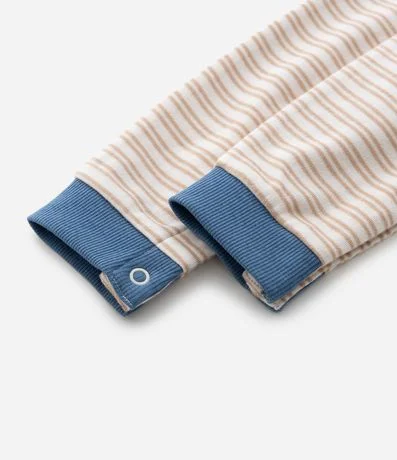 Mono Infantil Listrado en Suedine con Cuello Polo – Talle 0 a 18 Meses 6