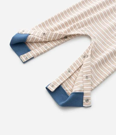 Mono Infantil Listrado en Suedine con Cuello Polo – Talle 0 a 18 Meses 7