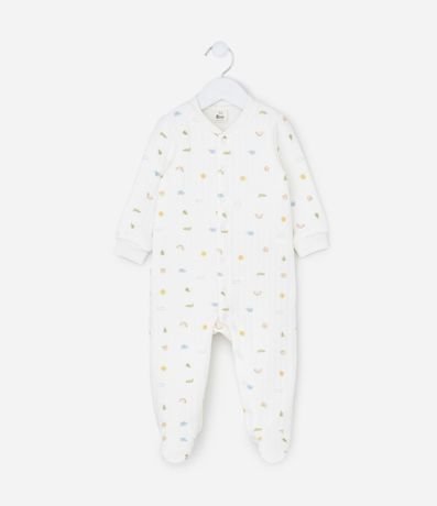 Mono Infantil en Capitoneada con Estampado Mini Icons – Talle RN a 18 Meses