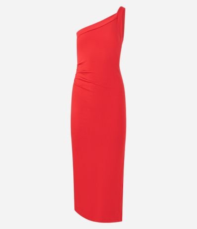 Vestido Long Midi de Viscosa con un Hombro y Abertura 5