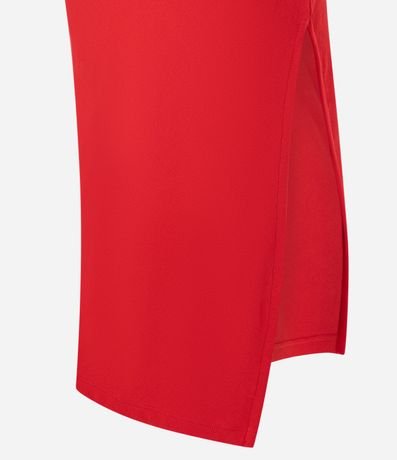 Vestido Long Midi de Viscosa con un Hombro y Abertura 6