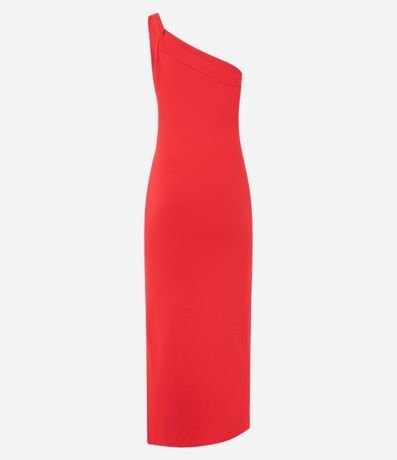 Vestido Long Midi de Viscosa con un Hombro y Abertura 7
