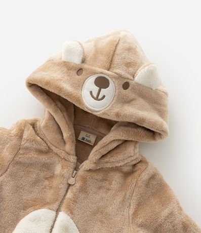 Enterito Infantil en Plush con Capucha de Oso – Talle 0 a 18 Meses 11