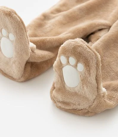 Enterito Infantil en Plush con Capucha de Oso – Talle 0 a 18 Meses 6