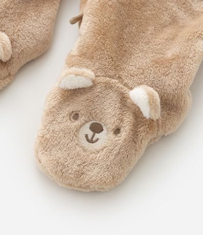 Enterito Infantil en Plush con Capucha de Oso – Talle 0 a 18 Meses 7