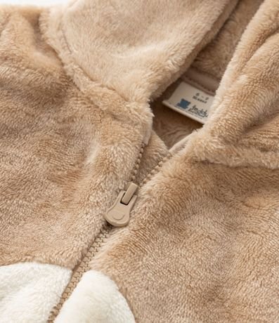 Enterito Infantil en Plush con Capucha de Oso – Talle 0 a 18 Meses 8