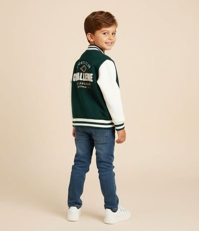 Campera Infantil Bomber en Algodón con Bordado College - Talle 1 A 6 años