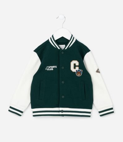 Campera Infantil Bomber en Algodón con Bordado College - Talle 1 A 6 años