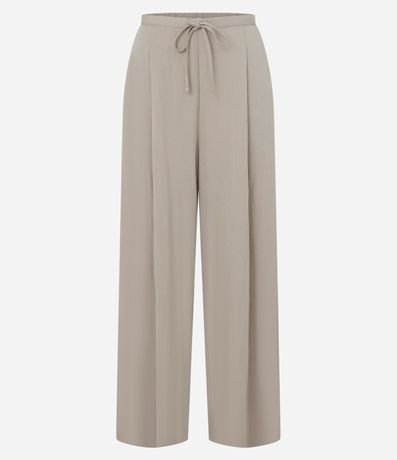 Pantalón en Sastre Arrugado y Cintura con Elástico