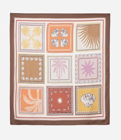 Pañuelo Cuadrado en Satén con Estampa Solaris 4