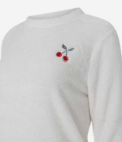 Pijama Largo en Fleece con Estampado de Cereza 5