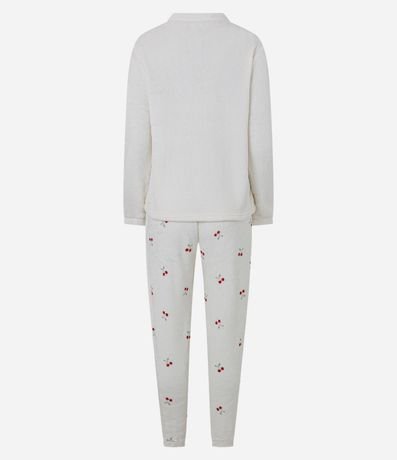 Pijama Largo en Fleece con Estampado de Cereza 6
