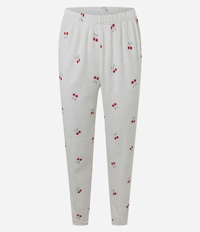 Pijama Largo en Fleece con Estampado de Cereza 7