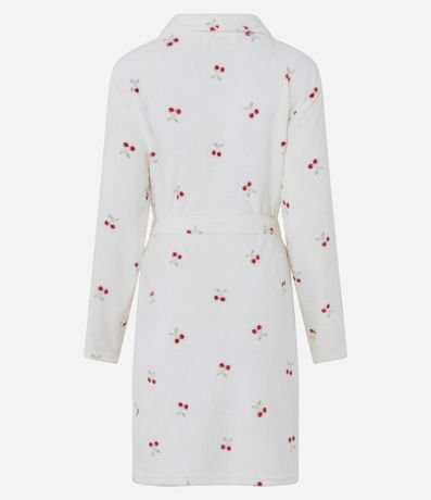 Bata de Baño Regular en Fleece con Estampa de Cerezas 6